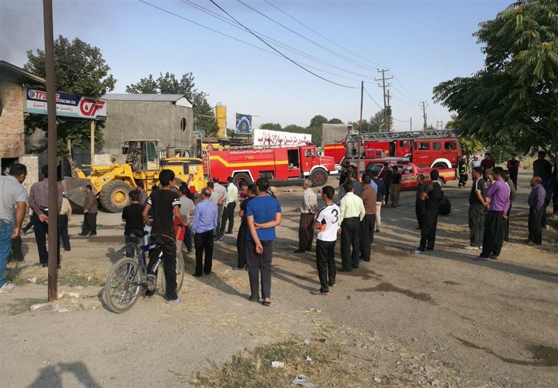 آتش‌سوزی انبار روغن ماشین