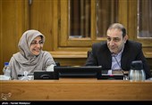 محمد علیخانی و الهام فخاری در جلسه منتخبین پنجمین دوره شورای شهر برای انتخاب شهردار تهران
