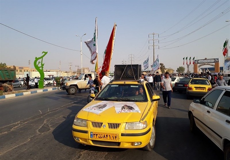 تشییع پیکر پاک شهید سجاد باوی از شهدای مدافع حرم شهرستان کارون