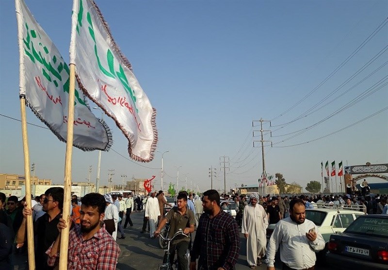 تشییع پیکر پاک شهید سجاد باوی از شهدای مدافع حرم شهرستان کارون