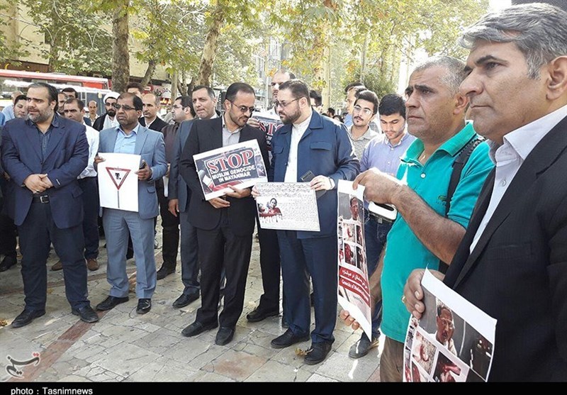 تجمع اعتراض‌آمیز اصحاب رسانه گلستان به کشتار مسلمانان میانمار