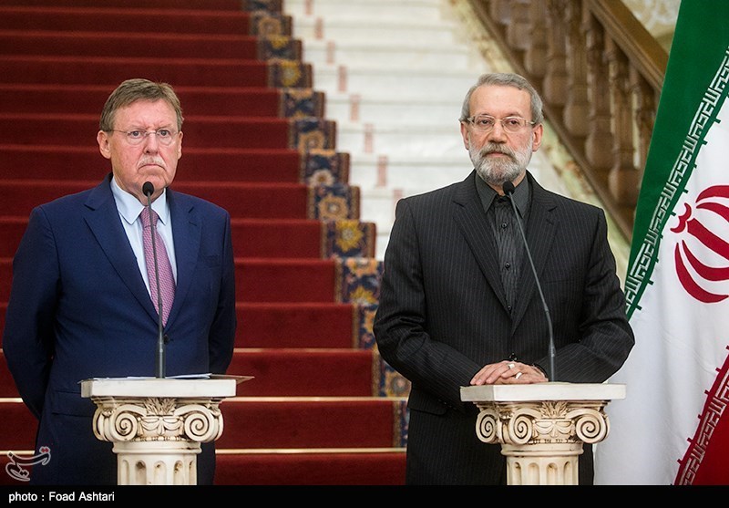 کنفرانس خبری روسای مجلس ایران و بلژیک