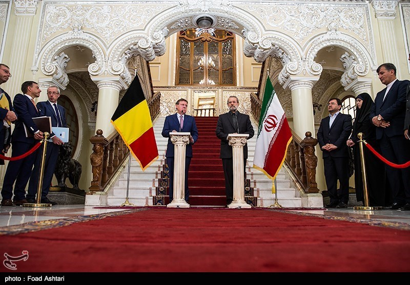 کنفرانس خبری روسای مجلس ایران و بلژیک