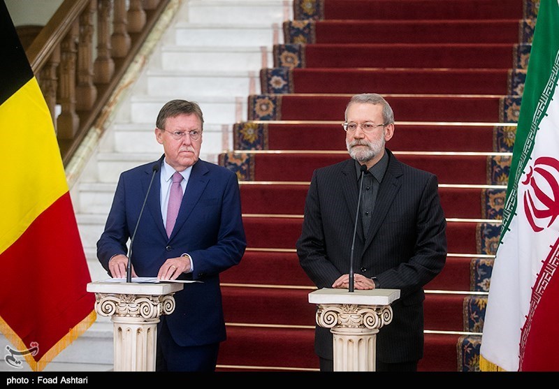 کنفرانس خبری روسای مجلس ایران و بلژیک