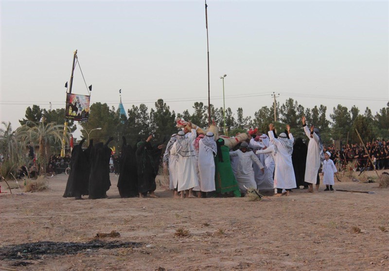 شبه خاکسپاری شهدای کربلا در نوش آباد