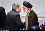 حجت‌الاسلام سیدعلی قاضی عسگر نماینده ولی فقیه و سرپرست حجاج ایرانی و عبدالرضا رحمانی فضلی وزیر کشور در گردهمایی دست‌اندرکاران مراسم اربعین حسینی(ع)