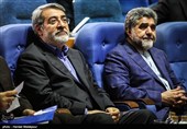 سیدحسین هاشمی و عبدالرضا رحمانی فضلی وزیر کشور در گردهمایی دست‌اندرکاران مراسم اربعین حسینی(ع)