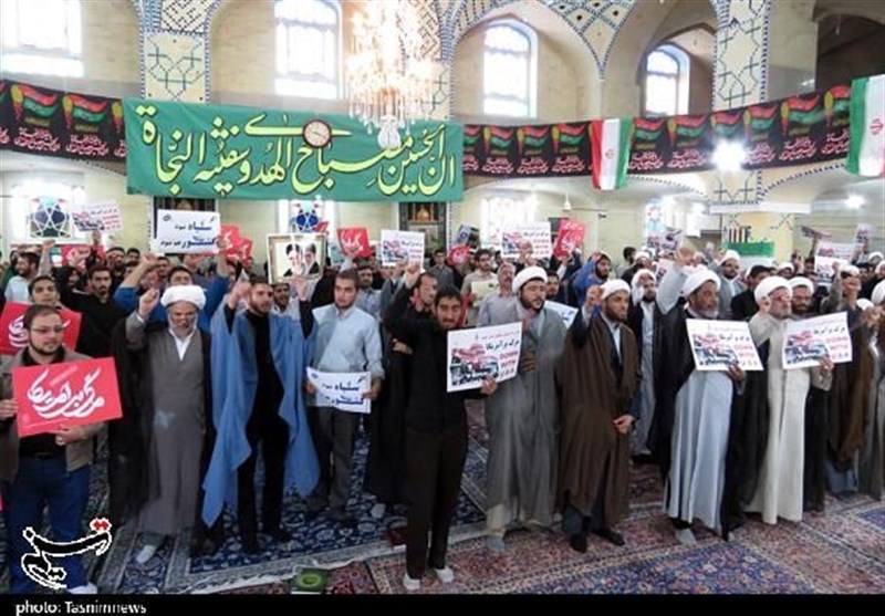 محکومیت یاوه‌گویی‌های ترامپ در یزد توسط طلاب و روحانیون