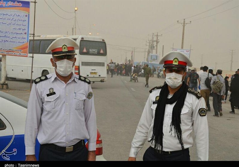 خدمت رسانی پلیس در مرزهای چذابه و شلمچه