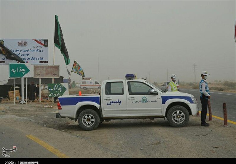 خدمت رسانی پلیس در مرزهای چذابه و شلمچه