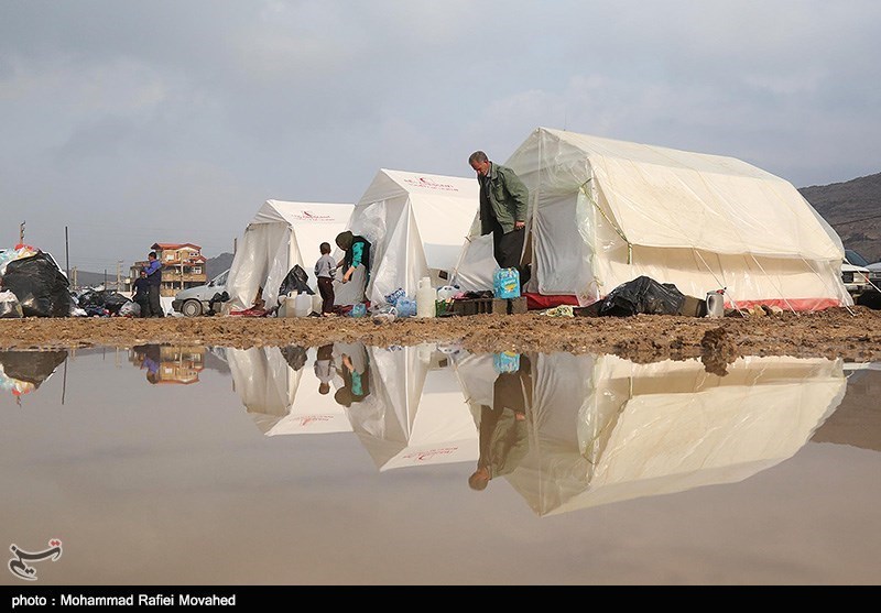 بارش باران در مناطق زلزله زده