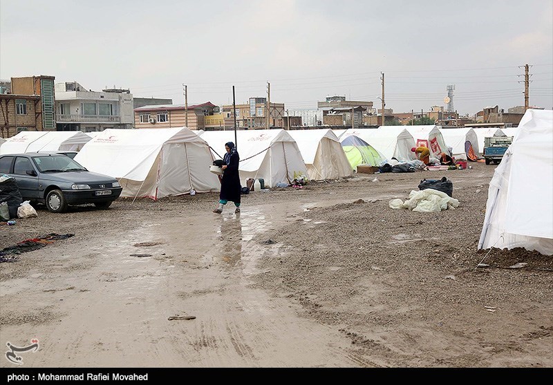 بارش باران در مناطق زلزله زده