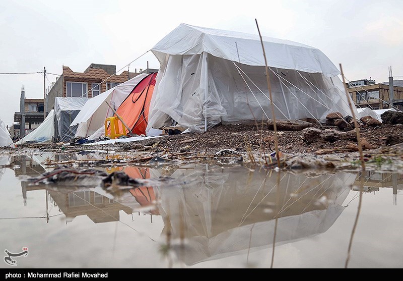 بارش باران در مناطق زلزله زده