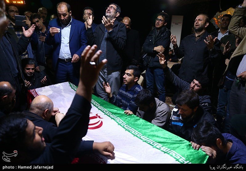 وداع با پیکر مطهر شهید مدافع حرم حمیدرضا ضیایی