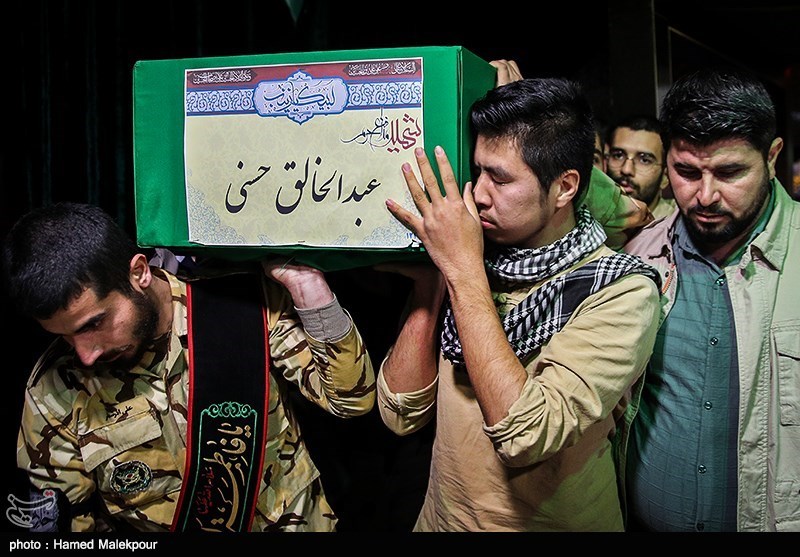 مراسم وداع با پیکر دو شهید مدافع حرم تیپ فاطمیون