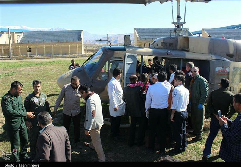امدادرسانی هوایی به مصدومان حادثه تصادف در باغملک