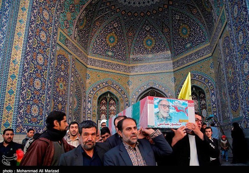 مراسم وداع با شهید مدافع حرم منصور عباسی