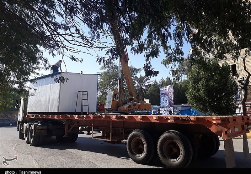 ارسال کانکس‌های اهدایی مردم اهواز به سرپل‌ذهاب