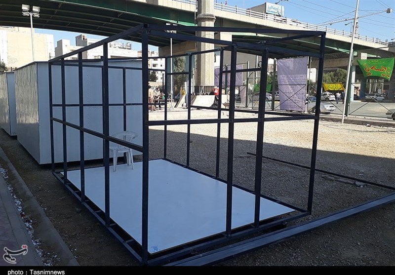 ساخت کانکس برای زلزله‌زدگان کرمانشاه در اهواز 