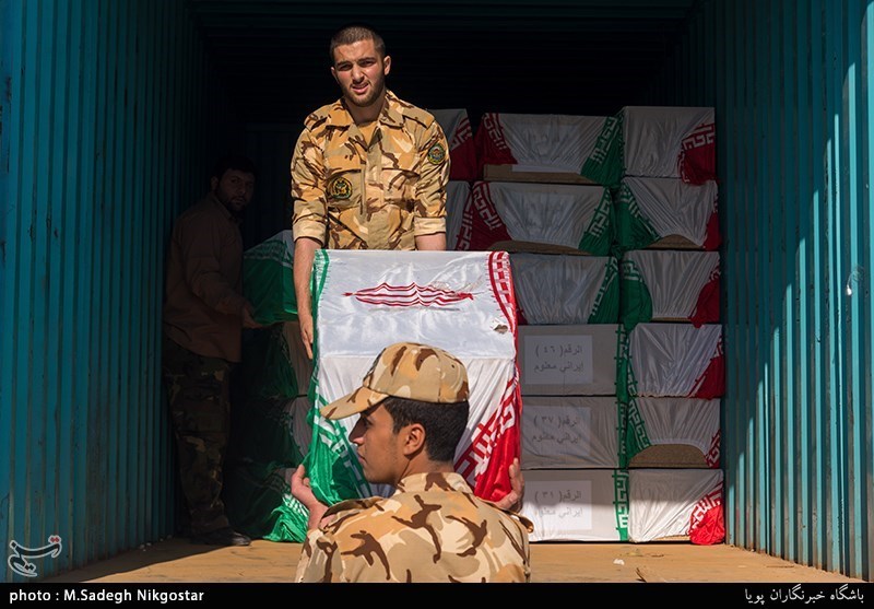 گرامیداشت 55 شهید تازه تفحص شده در معراج الشهدای اهواز