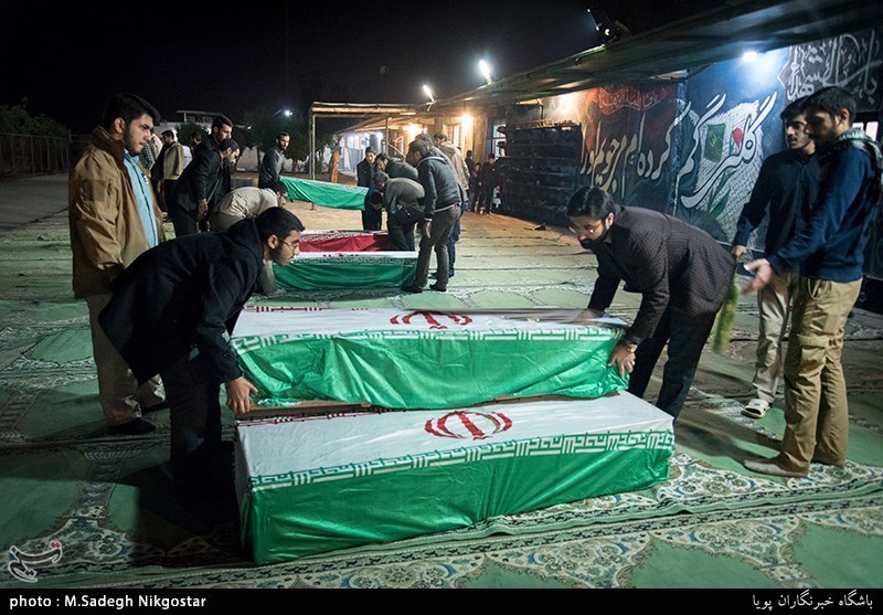 گرامیداشت 55 شهید تازه تفحص شده در معراج الشهدای اهواز