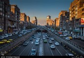 نمایی دیگر از غروب خورشید بر فراز بزرگراه نواب و تونل توحید.