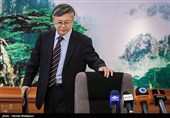 ورود "پانگ سن" سفیر چین در ایران به محل نشست خبری