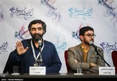 محمدرضا شفیعی تهیه‌کننده و هادی مقدم‌دوست نویسنده در نشست خبری فیلم شعله‌ور - سی‌وششمین جشنواره فیلم فجر
