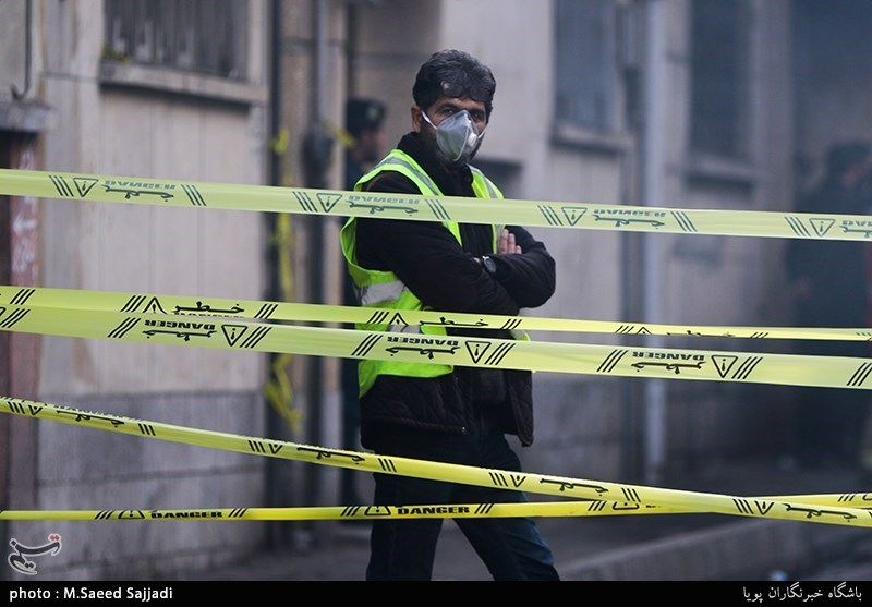 عملیات اطفای حریق در ساختمان شرکت برق حرارتی