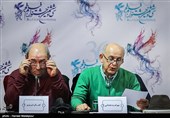 بهرام بدخشانی و کمال تبریزی در نشست اعلام نامزدهای سی‌وششمین جشنواره فیلم فجر