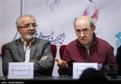 کمال تبریزی و حسن خجسته در نشست اعلام نامزدهای سی‌وششمین جشنواره فیلم فجر