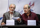کمال تبریزی و حسن خجسته در نشست اعلام نامزدهای سی‌وششمین جشنواره فیلم فجر