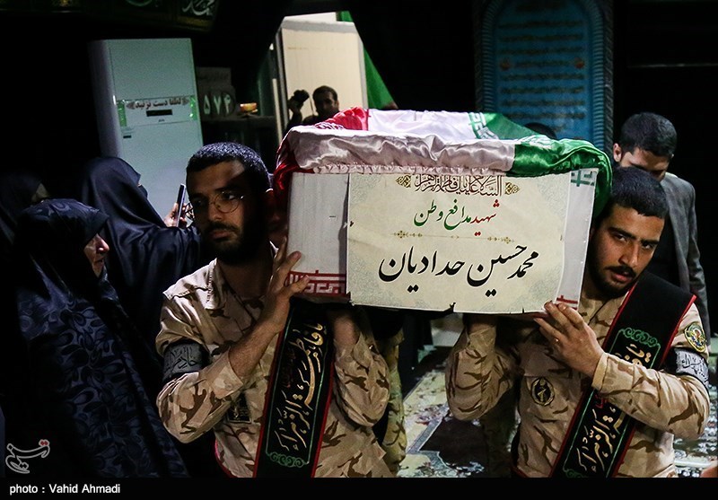 مراسم وداع با پیکر شهید بسیجی آشوب خیابان پاسداران "محمد حسین حدادیان"