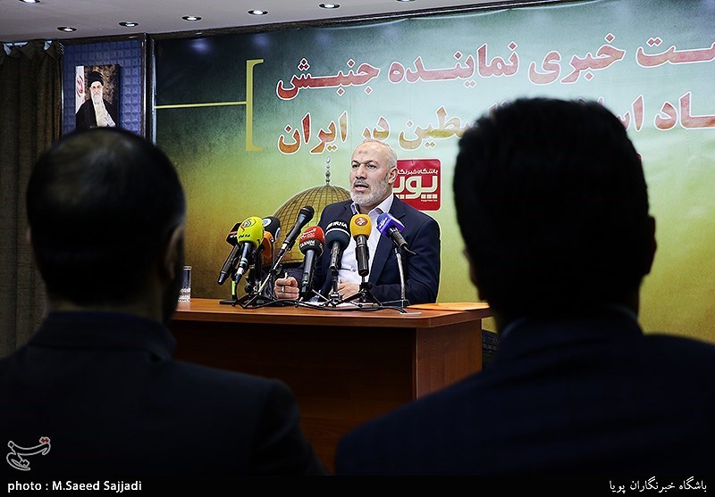 نشست خبری ناصر ابوشریف نماینده جنبش جهاد اسلامی فلسطین در ایران