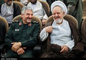حجت‌الاسلام علی سعیدی نماینده سابق ولی‌فقیه در سپاه و رئیس دفتر عقیدتی سیاسی فرمانده کل قوا و سرلشکر محمدعلی جعفری فرمانده کل سپاه
