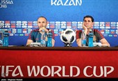 نشست خبری سرمربی و کاپیتان تیم ملی فوتبال اسپانیا پیش از دیدار با ایران
