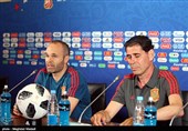 نشست خبری سرمربی و کاپیتان تیم ملی فوتبال اسپانیا پیش از دیدار با ایران
