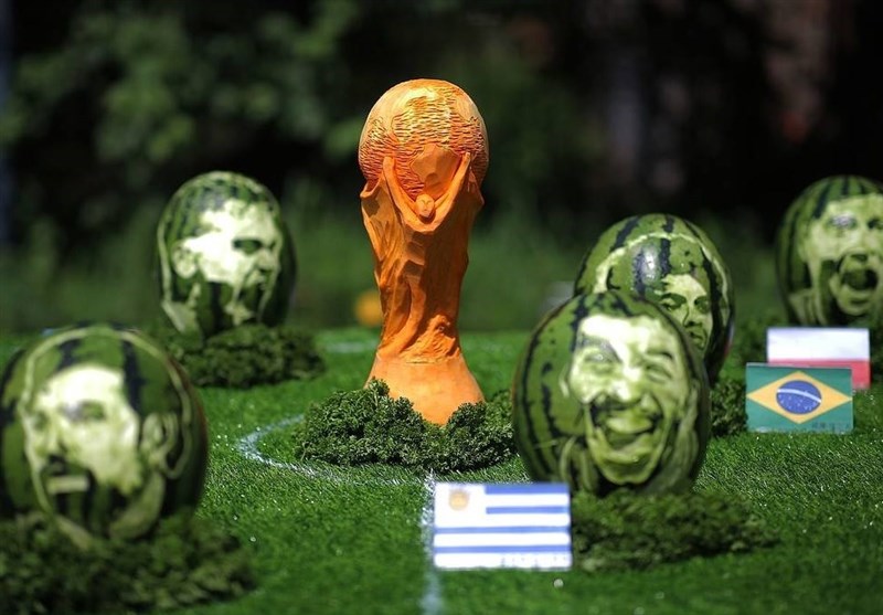 Faces of Russia’s World Cup Stars on Watermelon