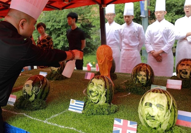 Faces of Russia’s World Cup Stars on Watermelon