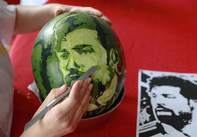 Faces of Russia’s World Cup Stars on Watermelon