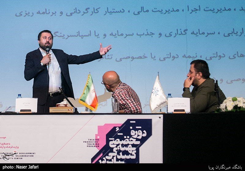 آروند دشت‌آرای در نشست خبری نخستین دوره آموزش تهیه کنندگی تئاتر