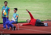 تمرینات احسان حدادی در مسابقات پرتاب دیسک - بازی‌های آسیایی 2018