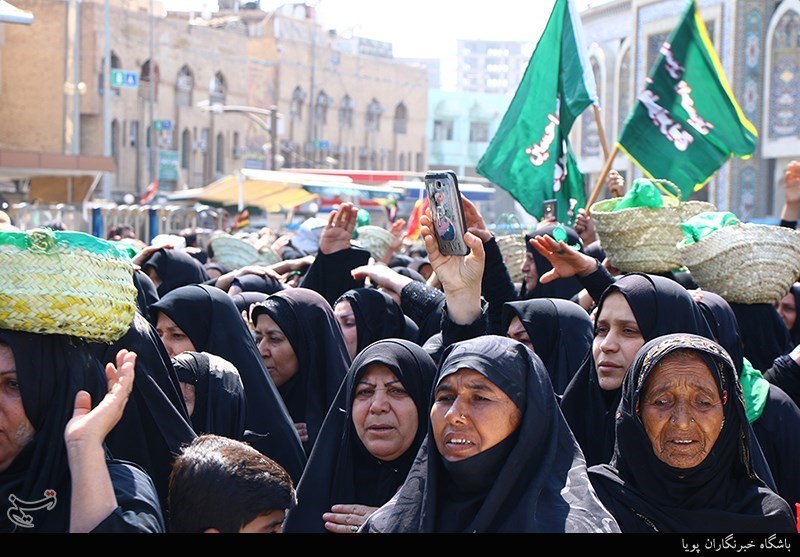 پیمایش کاروان عظیم بانوان بنی‌اسد بسوی حرم امام حسین(ع)