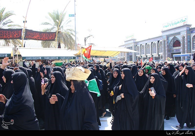 پیمایش کاروان عظیم بانوان بنی‌اسد بسوی حرم امام حسین(ع)