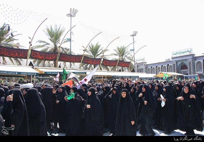 پیمایش کاروان عظیم بانوان بنی‌اسد بسوی حرم امام حسین(ع)