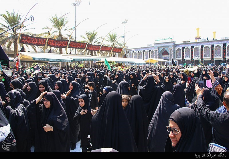 پیمایش کاروان عظیم بانوان بنی‌اسد بسوی حرم امام حسین(ع)