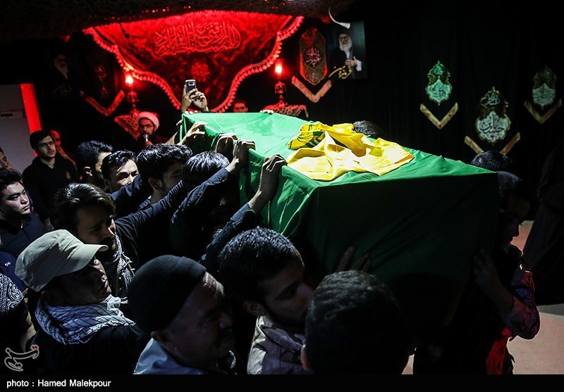 وداع با پیکر شهید مدافع حرم تیپ فاطمیون محمود حیدری