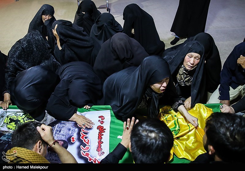 وداع با پیکر شهید مدافع حرم تیپ فاطمیون محمود حیدری