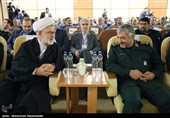  سردار سرلشکر محمدعلی جعفری فرمانده کل سپاه پاسداران انقلاب اسلامی در مراسم تودیع و معارفه فرمانده قرارگاه خاتم الانبیاء(ص)