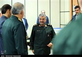  سردار سرلشکر محمدعلی جعفری فرمانده کل سپاه پاسداران انقلاب اسلامی در مراسم تودیع و معارفه فرمانده قرارگاه خاتم الانبیاء(ص)